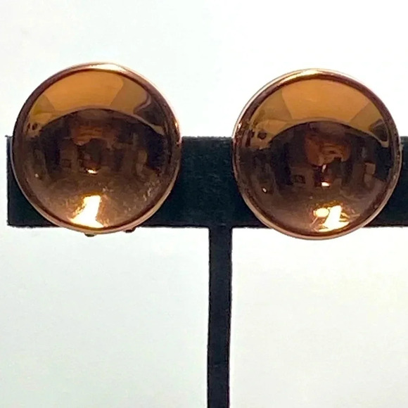 RENOIR VINTAGE COPPER CLIP EARRINGS - Picture 1 of 5